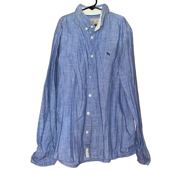 L.O.G.G. Label Of Graded Goods Blue Long Sleeve Button-Up Shirt Boy's Size L - Picture 1 of 7